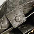 BOTTEGA VENETA SMALL ANDIAMO 25 IN KAKI LAMBSKIN