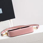 PRADA MINI FLAP BAG 20 IN BABY PINK SAFFIANO LEATHER GOLD HARDWARE