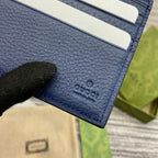 GUCCI BIFOLD WALLET 11 IN CLASSIC BLUE CALFSKIN