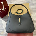 GUCCI JACKIE LARGE SHOULDER BAG 40 IN BLACK CALFSKIN GOLD HARDWARE