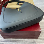 GUCCI JACKIE LARGE SHOULDER BAG 40 IN BLACK CALFSKIN GOLD HARDWARE