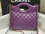 CHANEL MINI 23 SHOPPING BAG IN VIOLET PURPLE CALFSKIN