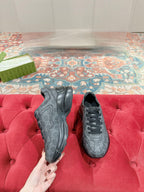 GUCCI RHYTON TRAINER CHARCOAL CALFSKIN