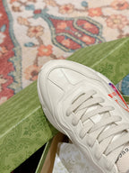 GUCCI RHYTON TRAINER WHITE CALFSKIN WITH MULTI PATTERNS