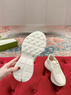 GUCCI RHYTON LOGO TRAINER WHITE CALFSKIN WITH TIGER MOTIF