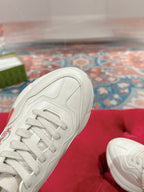 GUCCI RHYTON LOGO TRAINER WHITE CALFSKIN WITH TIGER MOTIF