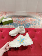 GUCCI RHYTON LOGO TRAINER WHITE CALFSKIN