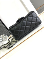 CHANEL SMALL 17 FLAP BAG IN BLACK CALFSKIN