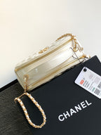 CHANEL CLASSIC MINI 20 CLUTCH WITH STRAP IN GLOSSY WHITE CALFSKIN