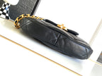 CHANEL LARGE 30 HOBO BAG IN BLACK CALFSKIN MIX METAL HARDWARE