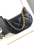 CHANEL LARGE 30 HOBO BAG IN BLACK CALFSKIN MIX METAL HARDWARE