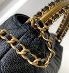 CHANEL MINI 19 CLUTCH WITH STRAP IN BLACK CALFSKIN