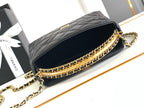 CHANEL MINI 19 CLUTCH WITH STRAP IN BLACK CALFSKIN