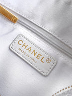 CHANEL 25S SHOPPING BAG 18 CM IN SILVER RHINESTONE-STUDDED