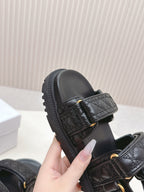 DIOR BACK-STRAP SANDALS 25S IN BLACK CALFSKIN