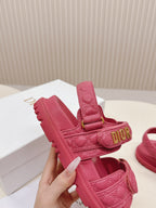 DIOR BACK-STRAP SANDALS 25S IN DARK PINK CALFSKIN