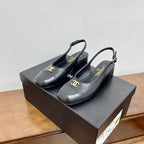CHANEL HIGH SLINGBACKS BLACK CALFSKIN