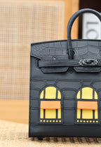 HERMES BIRKIN FAUBOURG TOUCH 20 IN BLACK CALFSKIN WITH SILVER HARDWARE