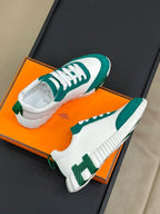 HERMES BOUNCING SNEAKERS TEAL MIX WHITE CALFSKIN