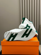 HERMES BOUNCING SNEAKERS TEAL MIX WHITE CALFSKIN