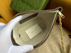 GUCCI OPHIDIA 21  SMALL SHOULDER BAG IN BEIGE CANVAS AND BROWN CALFSKIN