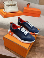 HERMES MAINLAND SNEAKER IN NAVY BLUE SUEDE AND CALFSKIN 959294