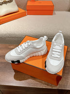 HERMES MAINLAND SNEAKER IN PALE GRAY SUEDE AND WHITE CALFSKIN 959308