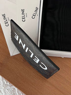 CELINE 25S CARD HOLDER WITH TRIOMPHE LOGO PRINT 11 IN BLACK TRIOPMHE CALFSKIN