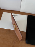 CELINE 25S CARD HOLDER WITH TRIOMPHE LOGO 11 IN DARK BROWN CALFSKIN