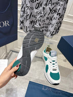 DIOR 25S MILE SERIES SNEAKERS 25MM IN WHITE DARK TEAL CALFSKIN
