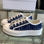 DIOR WALK'N PLATFORM SNEAKER DENIM BLUE CANNAGE TWEED