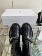 DIOR 25S D-QUEST ANKLE BOOT 35MM IN BLACK GLOSSY CALFSKIN GOLD HARDWARE