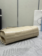 PRADA 25S BONNIE LARGE HANDBAG 38 IN BEIGE CALFSKIN GOLD HARDWRE
