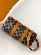 LOUIS VUITTON LV 25S KEEPALL BANDOULIÈRE BAG 25 IN MULTIPLE LV VERT DAMIER EBENE CANVAS