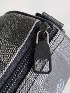 LOUIS VUITTON LV 25S KEEPALL BANDOULIÈRE 25 BAG IN DAMOFLAGE BLACK CALFSKIN
