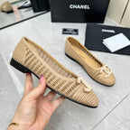 CHANEL BALLET FLAT 10 MM IN BEIGE RAFFIA