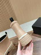 CHANEL RAIN BOOTS BEIGE CREAM TPU