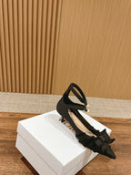 DIOR AABLE HIGH HEEL 25S IN BLACK FABRIC WITH PEARL DETAILING