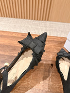 DIOR AABLE HIGH HEEL 25S IN BLACK FABRIC WITH PEARL DETAILING