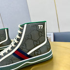 GUCCI TENNIS 1977 HIGH-TOP TRAINER BRIGHT GRAY CANVAS