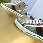GUCCI TENNIS 1977 HIGH-TOP TRAINER SKY CANVAS