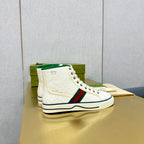 GUCCI TENNIS 1977 HIGH-TOP TRAINER WHITE CANVAS