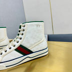 GUCCI TENNIS 1977 HIGH-TOP TRAINER WHITE CANVAS