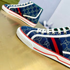 GUCCI TENNIS 1977 HIGH-TOP TRAINER INDIGO CANVAS