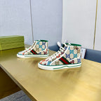 GUCCI TENNIS 1977 HIGH-TOP TRAINER CREAM CANVAS