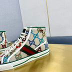 GUCCI TENNIS 1977 HIGH-TOP TRAINER CREAM CANVAS