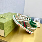 GUCCI TENNIS 1977 TRAINER LIGHT BROWN CANVAS