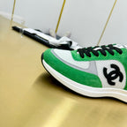 CHANEL CLASSIC TRAINER IN GREEN MIX WHITE MERCERIZED VELVET