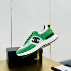 CHANEL CLASSIC TRAINER IN GREEN MIX WHITE MERCERIZED VELVET
