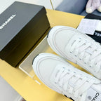 CHANEL CLASSIC TRAINER IN WHITE MERCERIZED VELVET